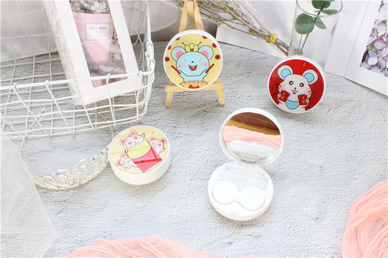 Khay gương đựng lens đầy đủ kẹp gắp và dụng cụ đeo lens