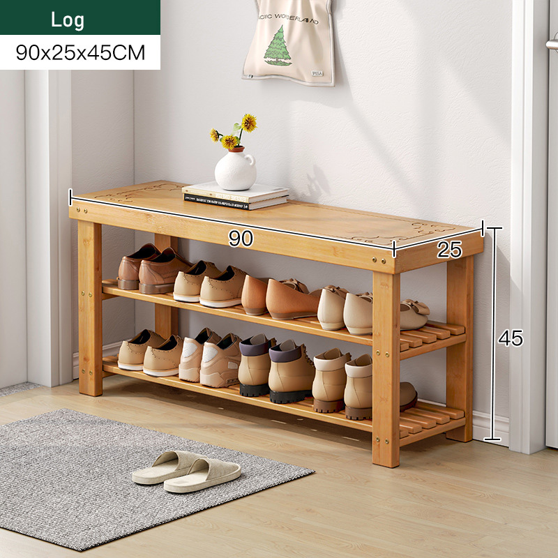 FS Gỗ thật thay giày ghế nhà dùng cửa tủ giày nam trúc tủ ghế ngồi một thể có thể ngồi vào nhà mang giày ghế vào giá giày