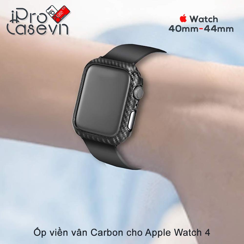 Ốp viền vân Carbon cho Apple Watch Serial 4 (size 40mm/44mm)