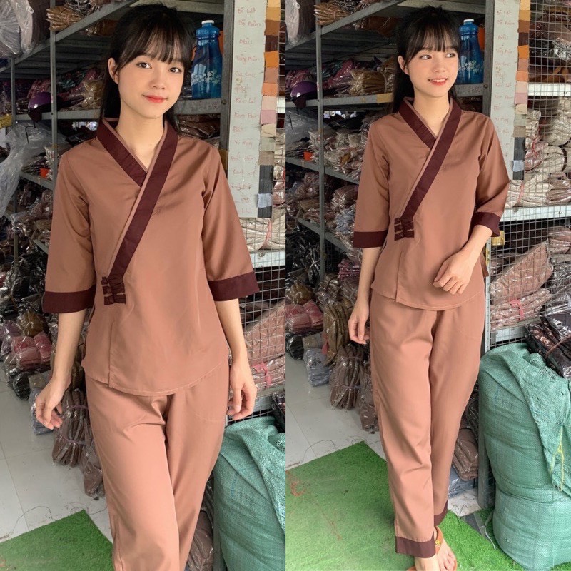 ĐỒ LAM ĐI CHÙA mẫu 3 nút kate