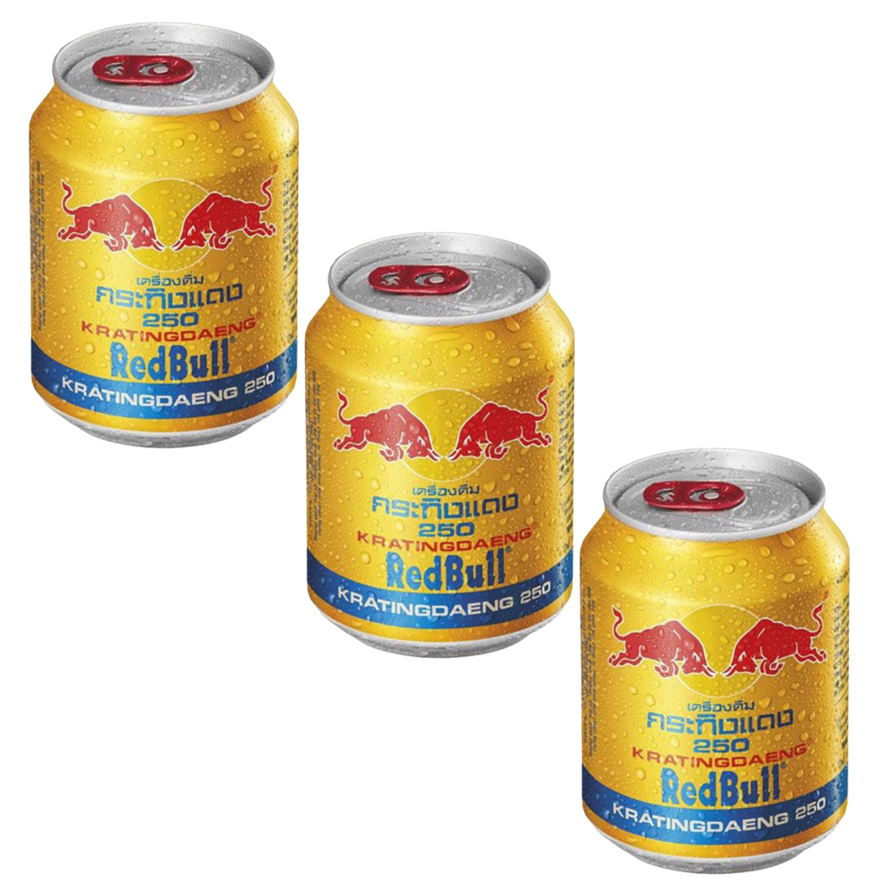 03 Lon x 250ml Nước tăng lực Bò húc Red Bull Thái Lan (03/2022) - Nước tăng Red Bull Thái Lan Real