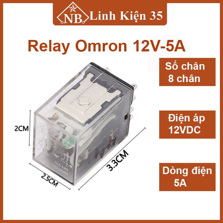 Relay Omron 12V-5A 8 chân đóng ngắt mạch điện
