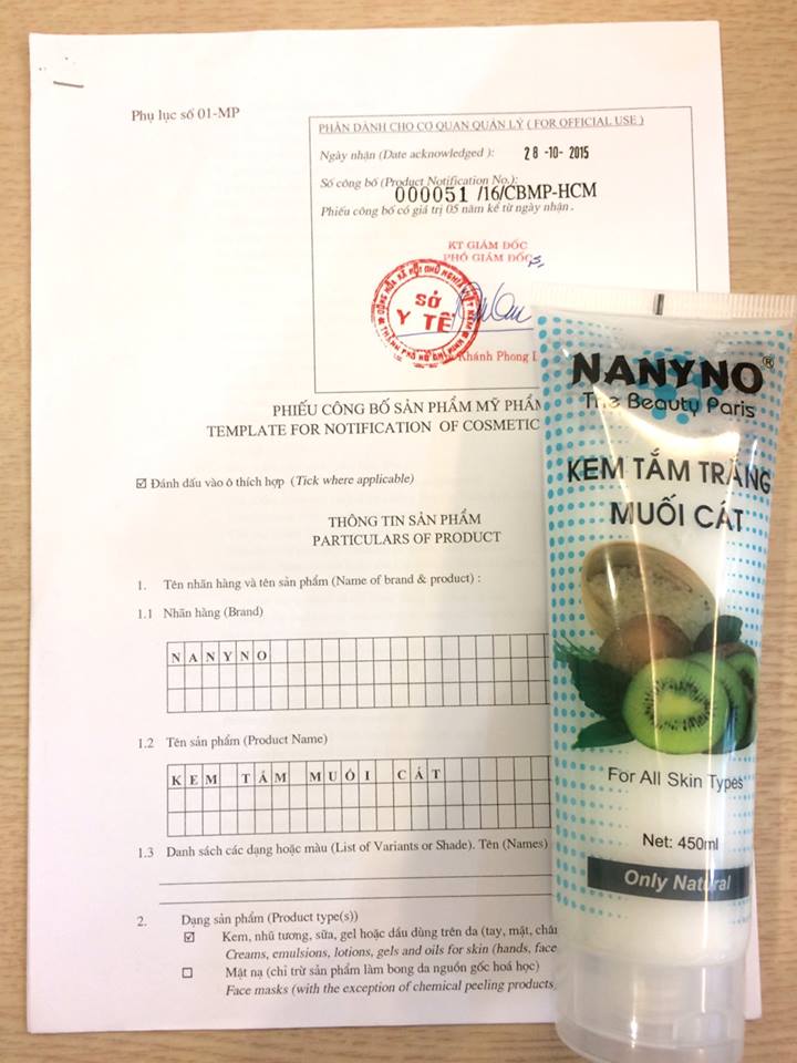 Kem tắm trắng muối cát NANYNO 450ml