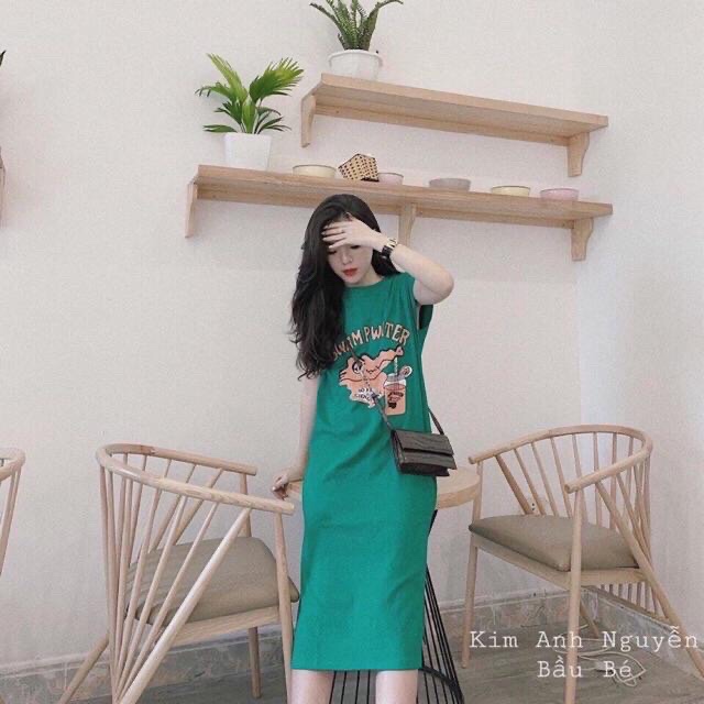 váy thun suông in hình cá sấu cá tính