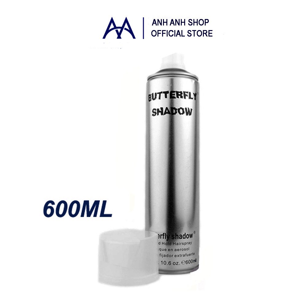 Gôm xịt tóc Butterfly Shadow 600ml Giữ Nếp Tóc Cực Tốt