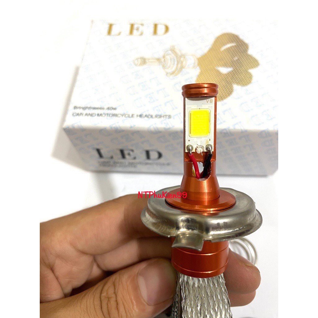 ĐÈN PHA LED CYT 2 TIM LED chân H4 (GIÁ 1 BÓNG) Siêu Sáng 36w