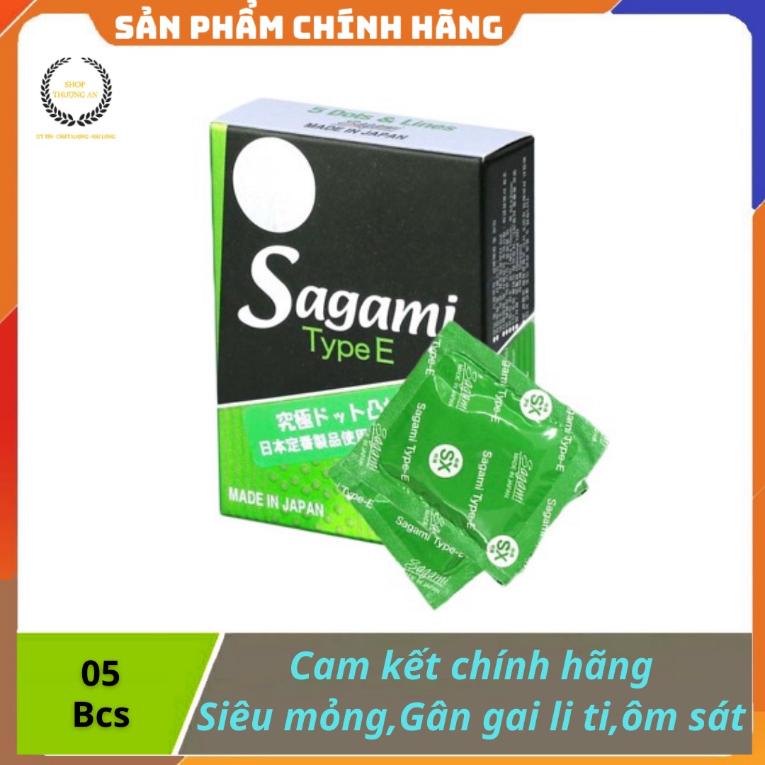 [HCM][ GIÁ SỈ ] - Bao cao su gân gai tăng kích thích khoái cảm mạnh ôm sát thoải mái tự nhiên Sagami Type E - Hộp 5 chiếc