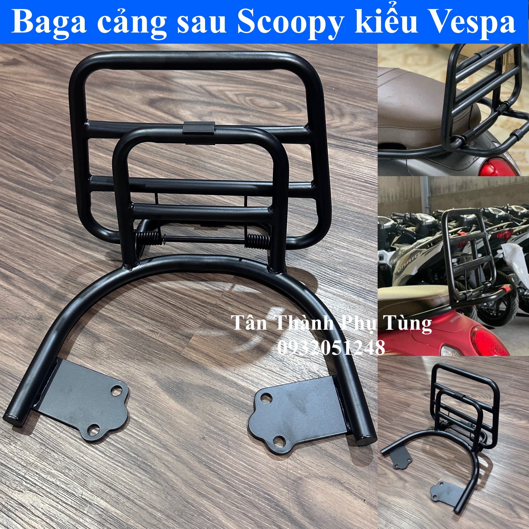 Baga cảng sau Scoopy kiểu Vespa có tựa