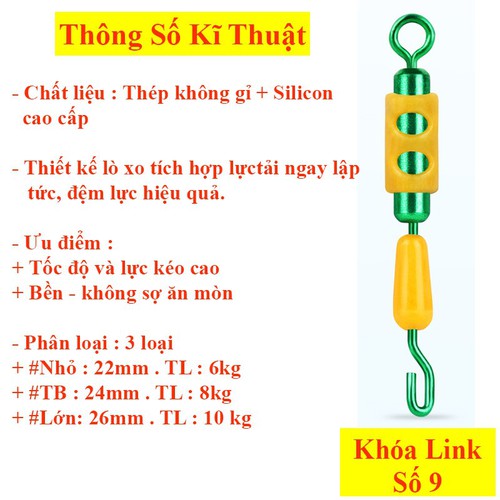Sét 5 Khóa Link Số 8, Khóa Link Số 9, Khóa Link Câu Cá