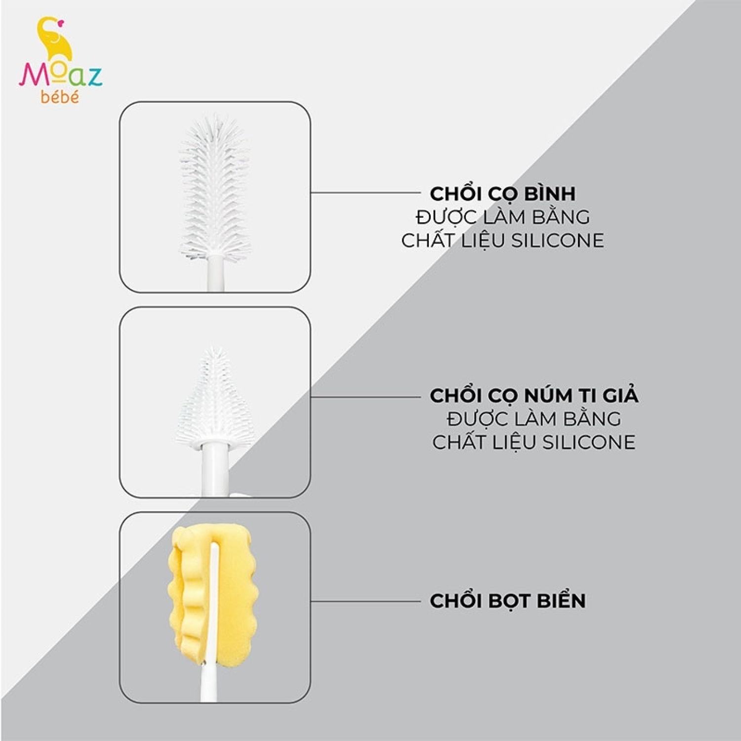 Bộ cọ rửa bình sữa điện Moaz BéBé MB-047