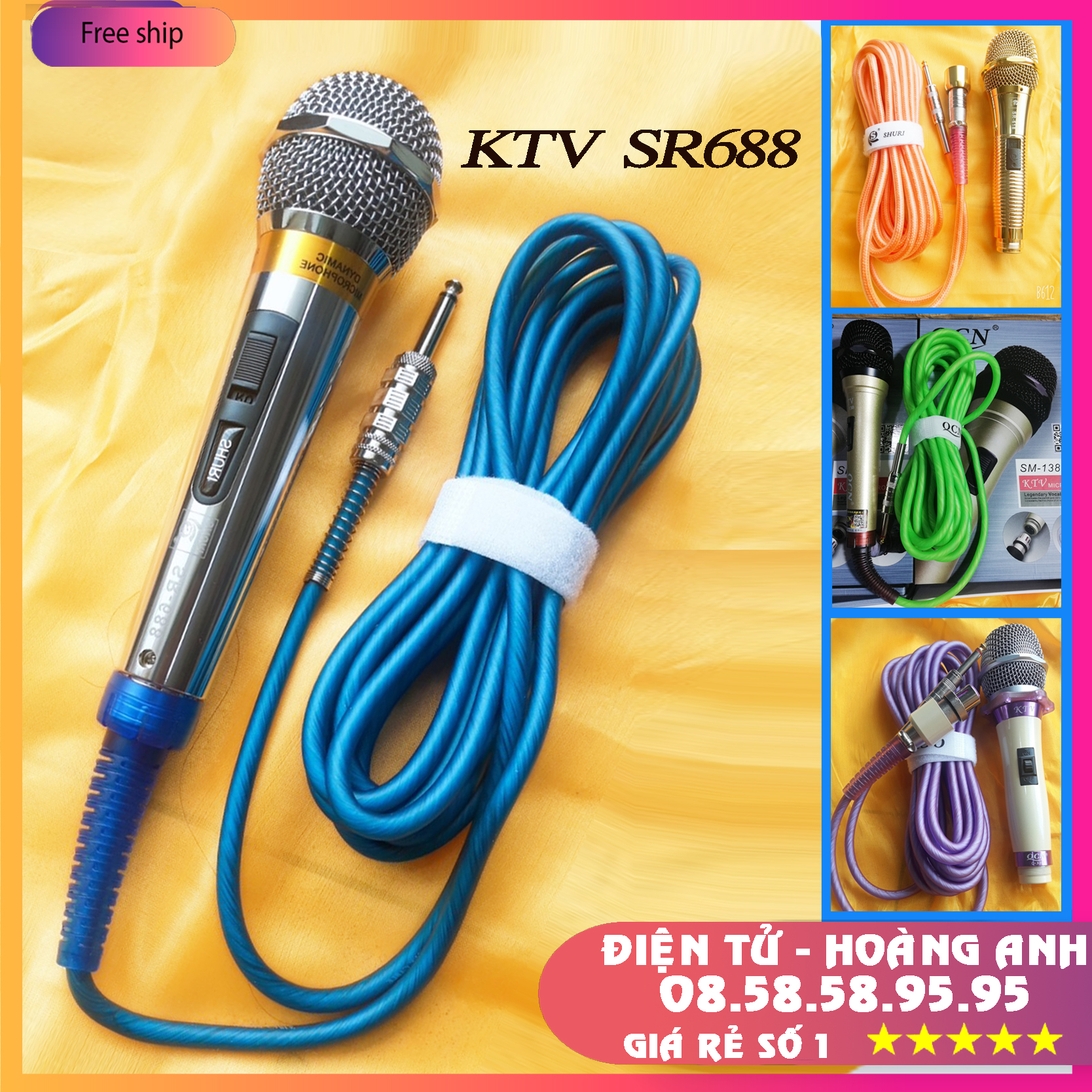 Mic dây KTV SR688 ( dây dài 5M )