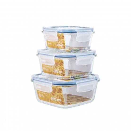 🌸 hộp đựng thức ăn thủy tinh chịu nhiệt vuông nikko 320 ml - 520 ml -800 ml