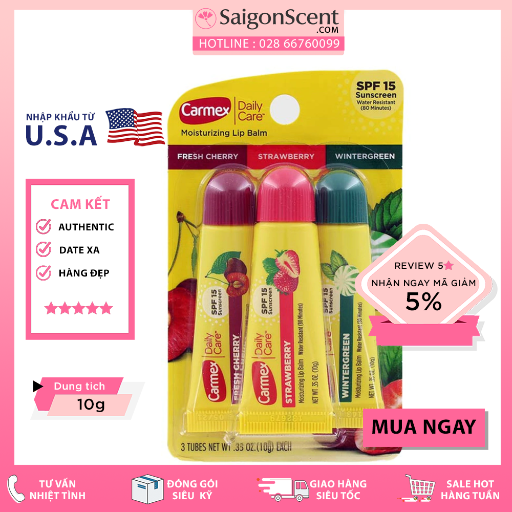 [HCM][Tách set] Son dưỡng môi Carmex Daily Care Moisturizing Lip Balm ( 10g )