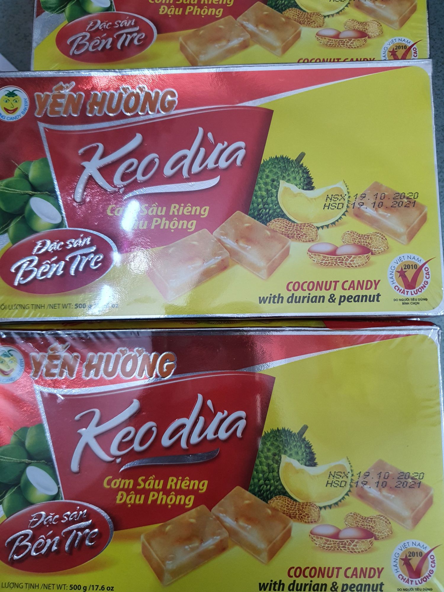 Kẹo Dừa Cơm Sầu Riêng Đậu Phộng 500G