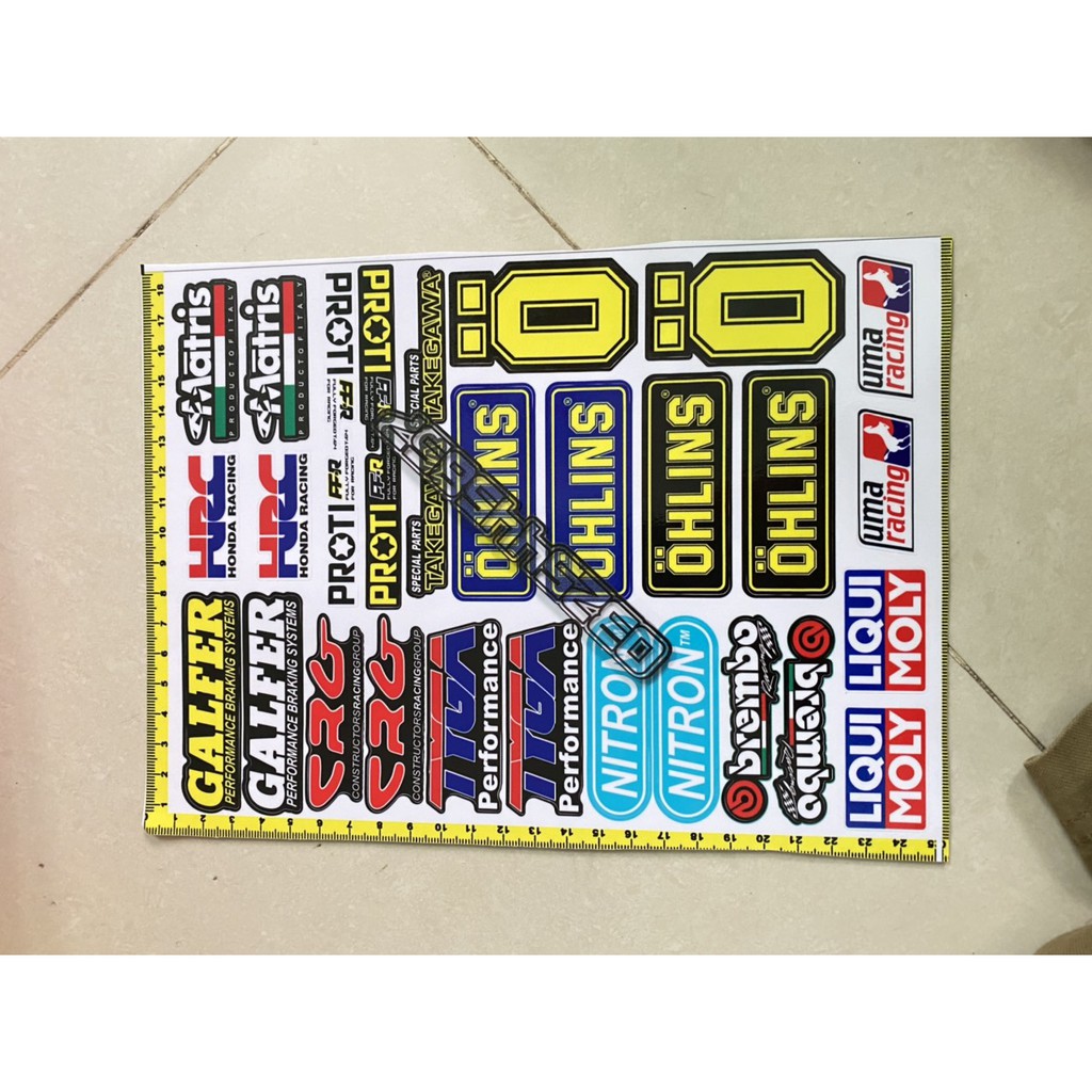 Combo 2 tấm tem nhãn hiệu đồ chơi xe máy