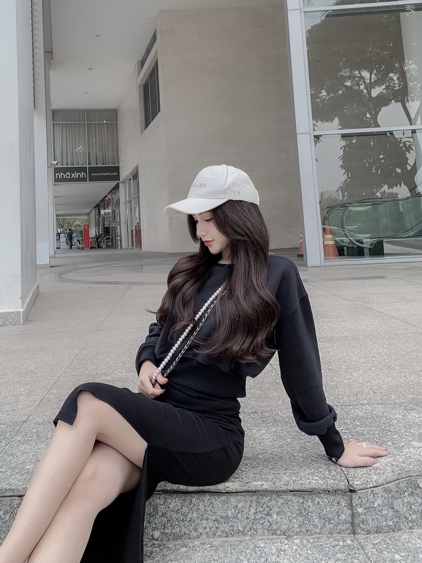 Chân váy thun ôm sát xẻ đùi (có full set) 305