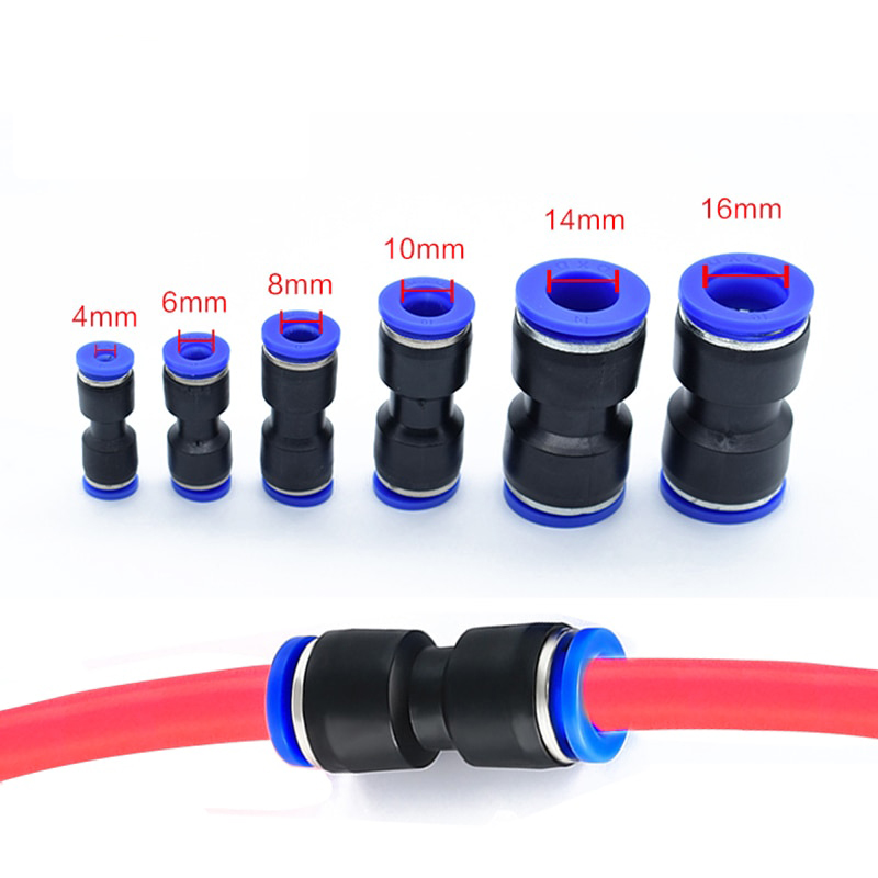 Đầu Nối Nhanh Cắm Ống Phi 4 6 8 10 12 - Combo 10