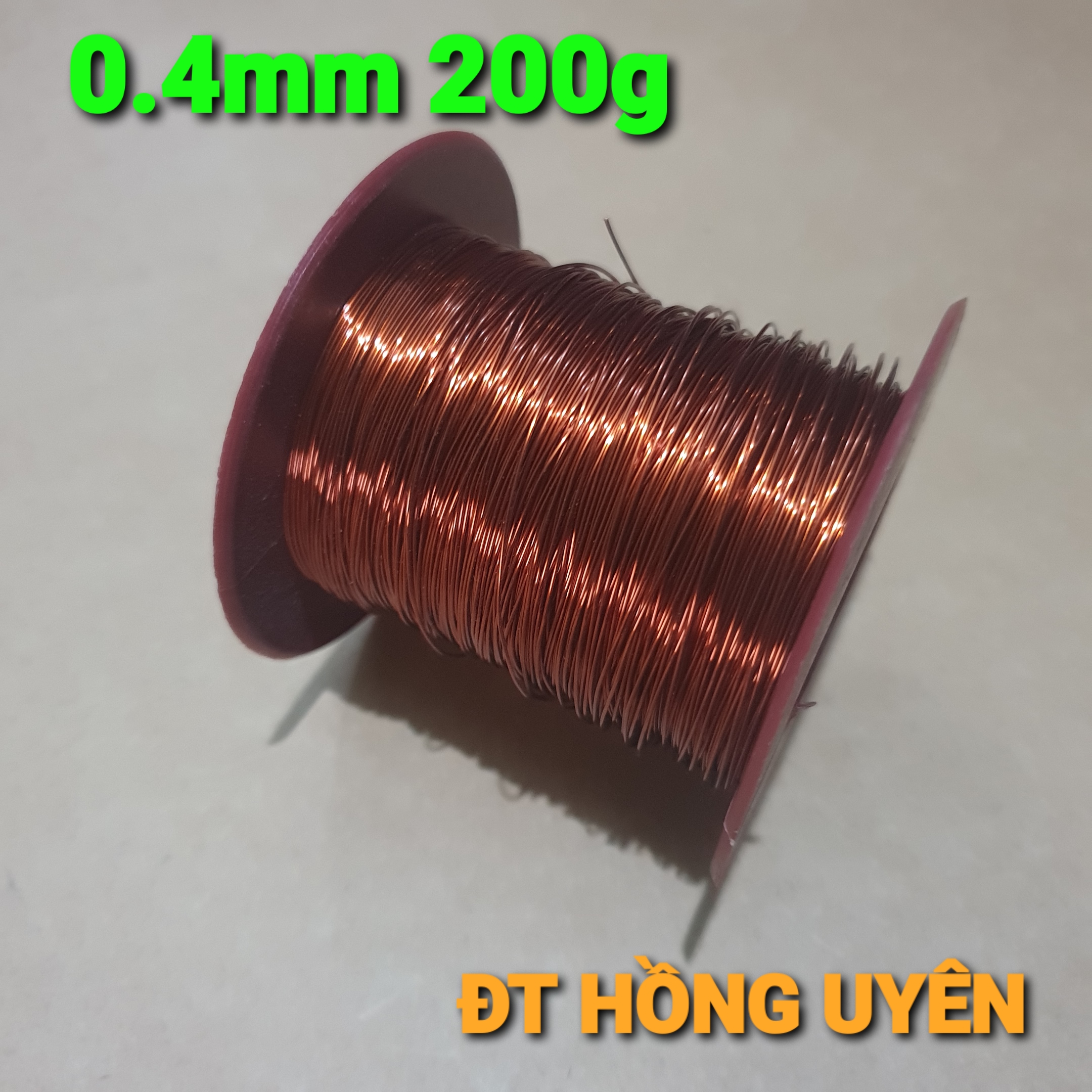 Dây đồng cuộn (0.4mm 200g). Dây đồng quấn biến áp kích cơ, biến áp xung, biến áp 220v. Dây đồng tráng men, bọc emay cách điện