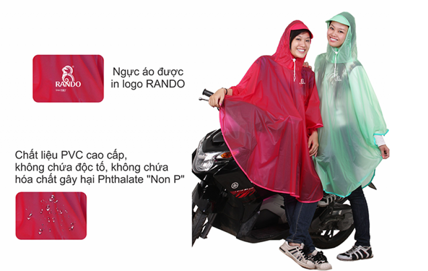 Áo Mưa Rando Bướm Trong Màu