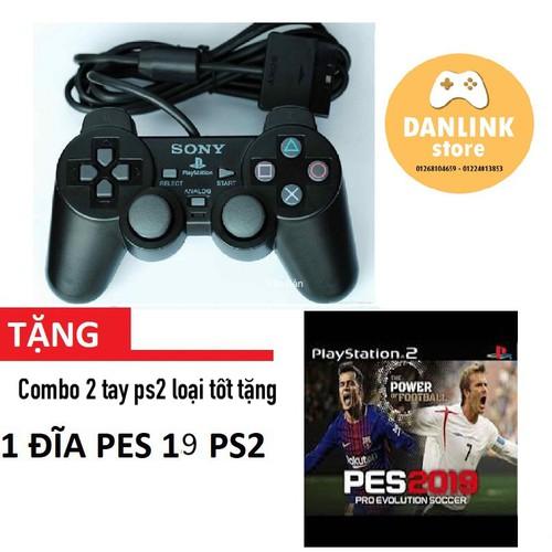 Combo 2 tay game PS1, PS2 tặng 1 đĩa game pes 2023