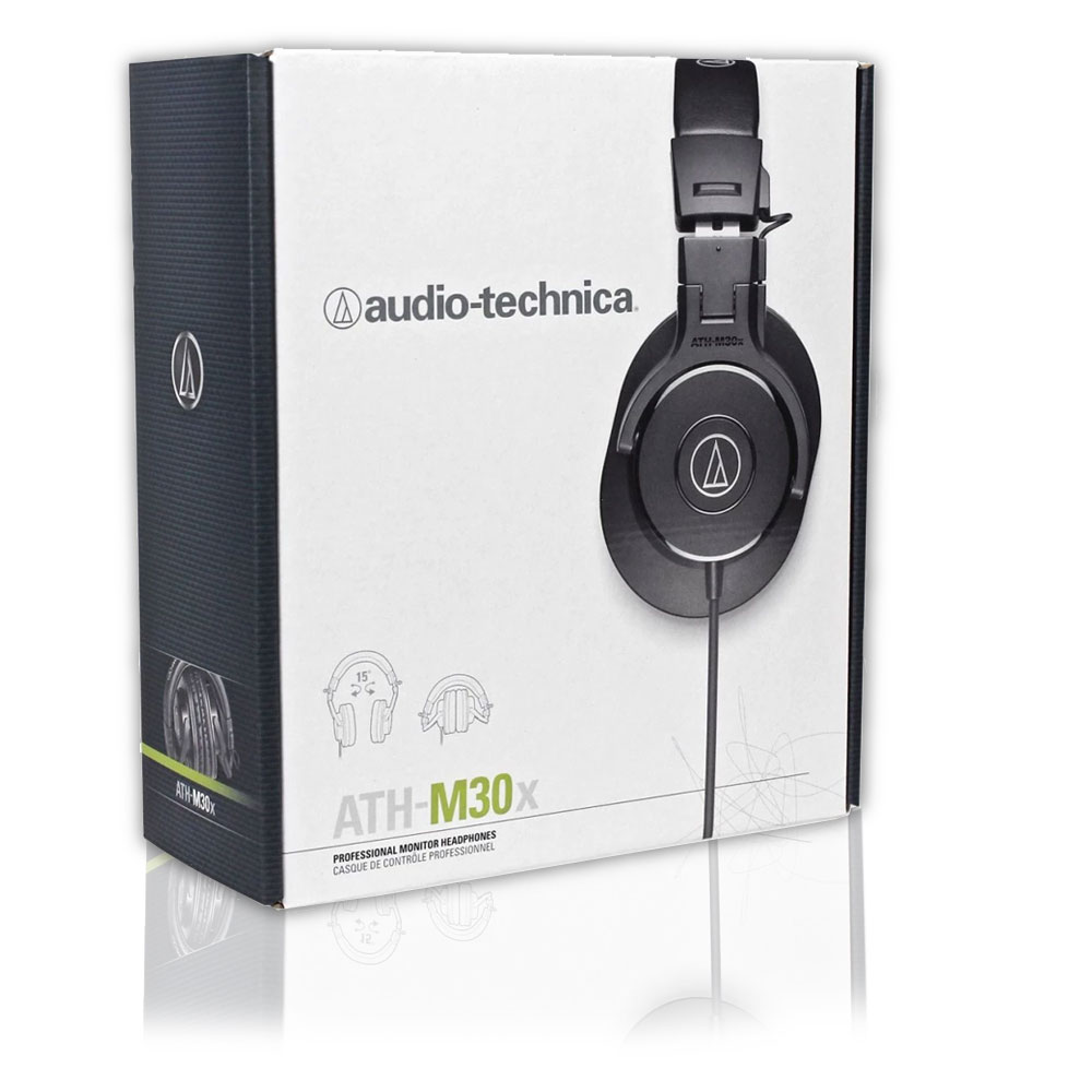 Audio-Technica ATH-M30x Professional Studio Headphones, Black