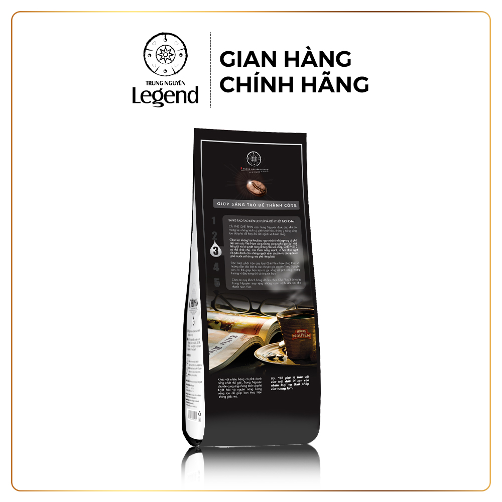 Trung Nguyên Legend Cà Phê Rang Xay Chế Phin 3 – Gói 500gr – Hạt Arabica, Vị Chua Thanh, Hương Thơm Tinh Tế
