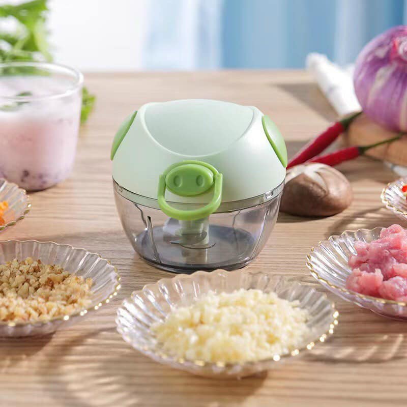 Máy Xay Tỏi Ớt Hành Cầm Tay hình lợn xanh