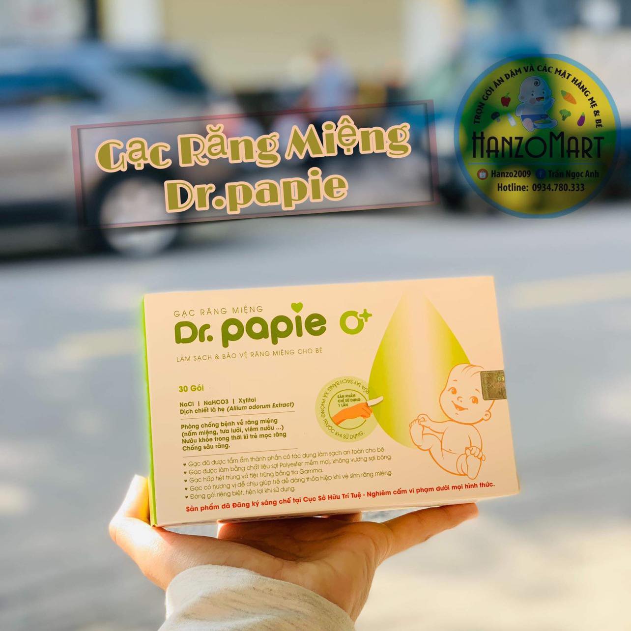 Gạc rơ lưỡi Dr Papie hộp 30 gói