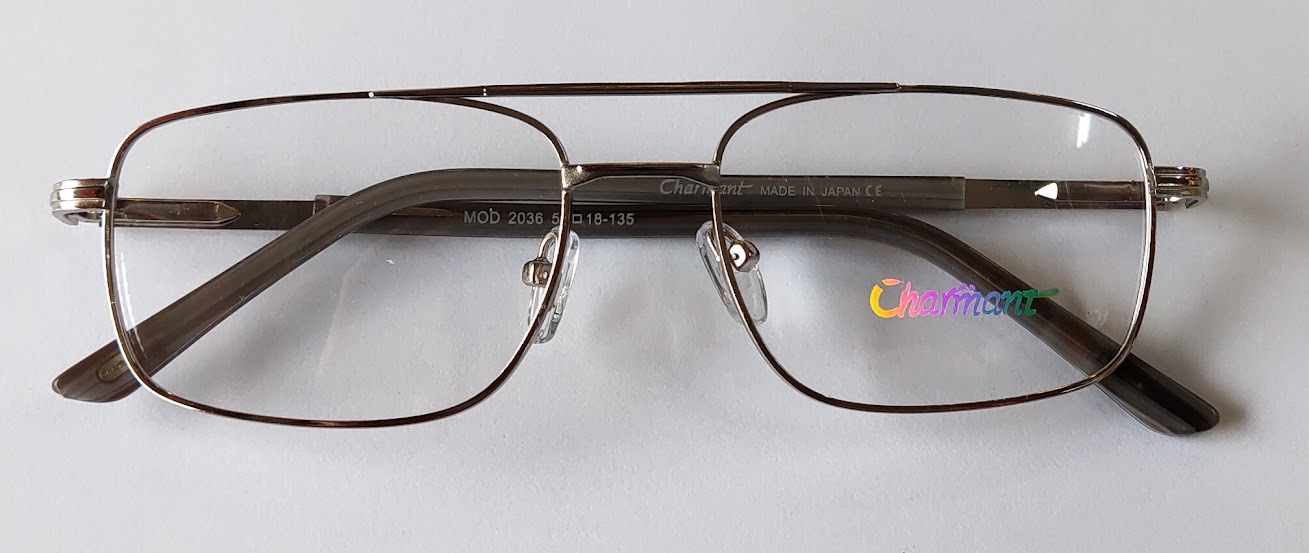 Gọng kính chamat 2 cầu ; lắp kính cận, viễn ,lão .v.v