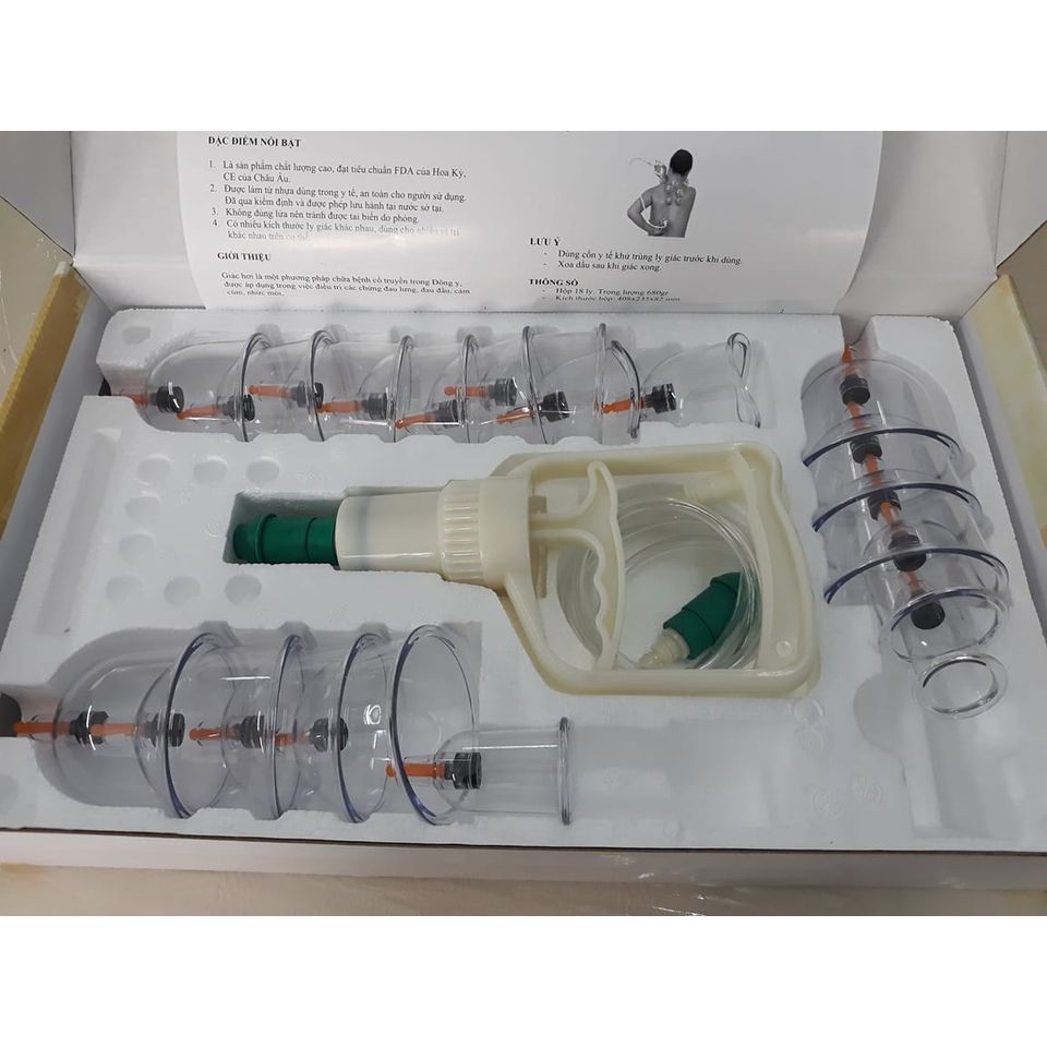 [HCM]Giác hơi không dùng lửa UNICARE UC-18- Bộ 18 ly