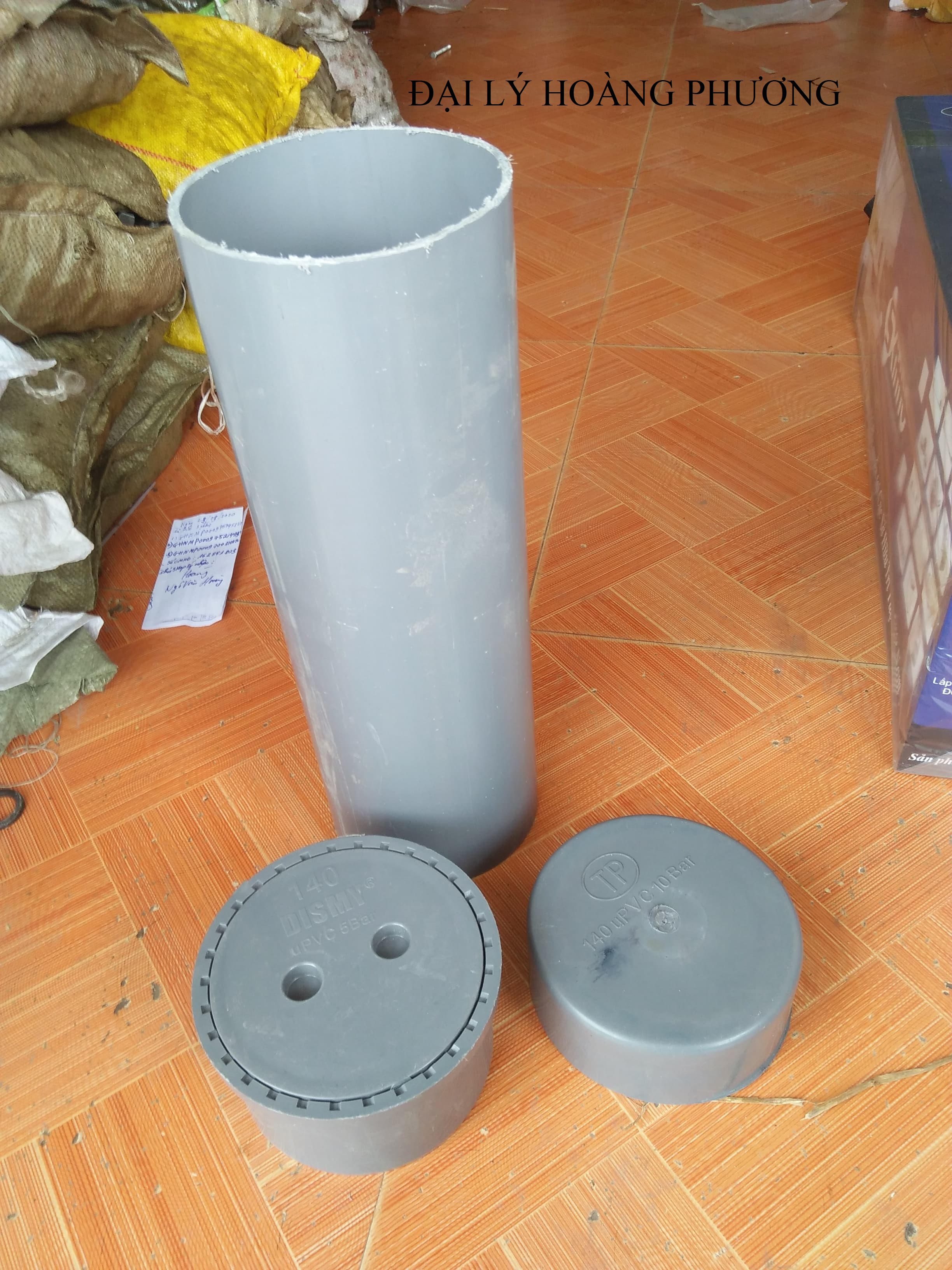 Combo 1 bịt xả 160, 1 bịt trơn và 70cm ống 160