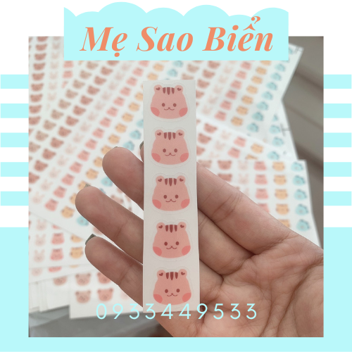 Sticker in nhiệt dán bình sữa, đồ dùng cho bé chống nước