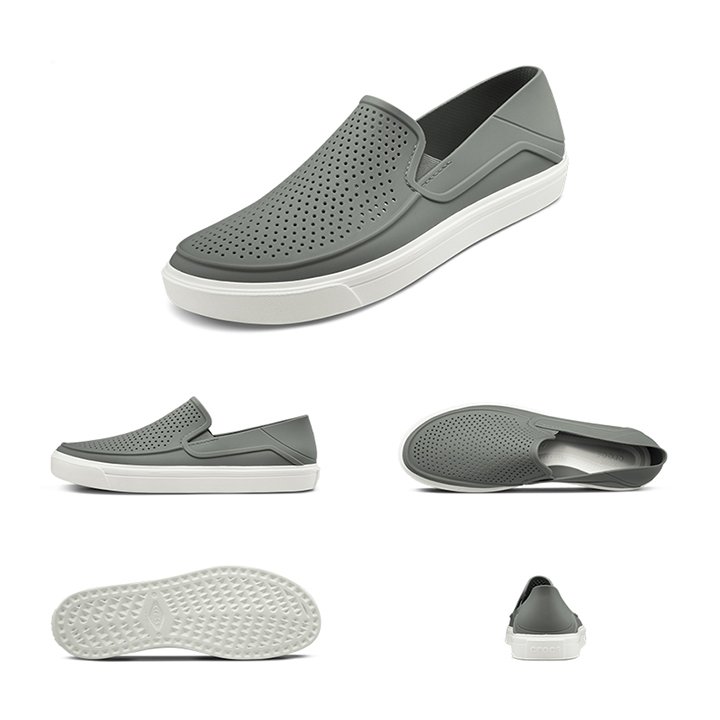 GIÀY CROSS NAM CITILANE ROKA NHỰA KHÁNG KHUẨN ĐI MƯA, MÀU GHI