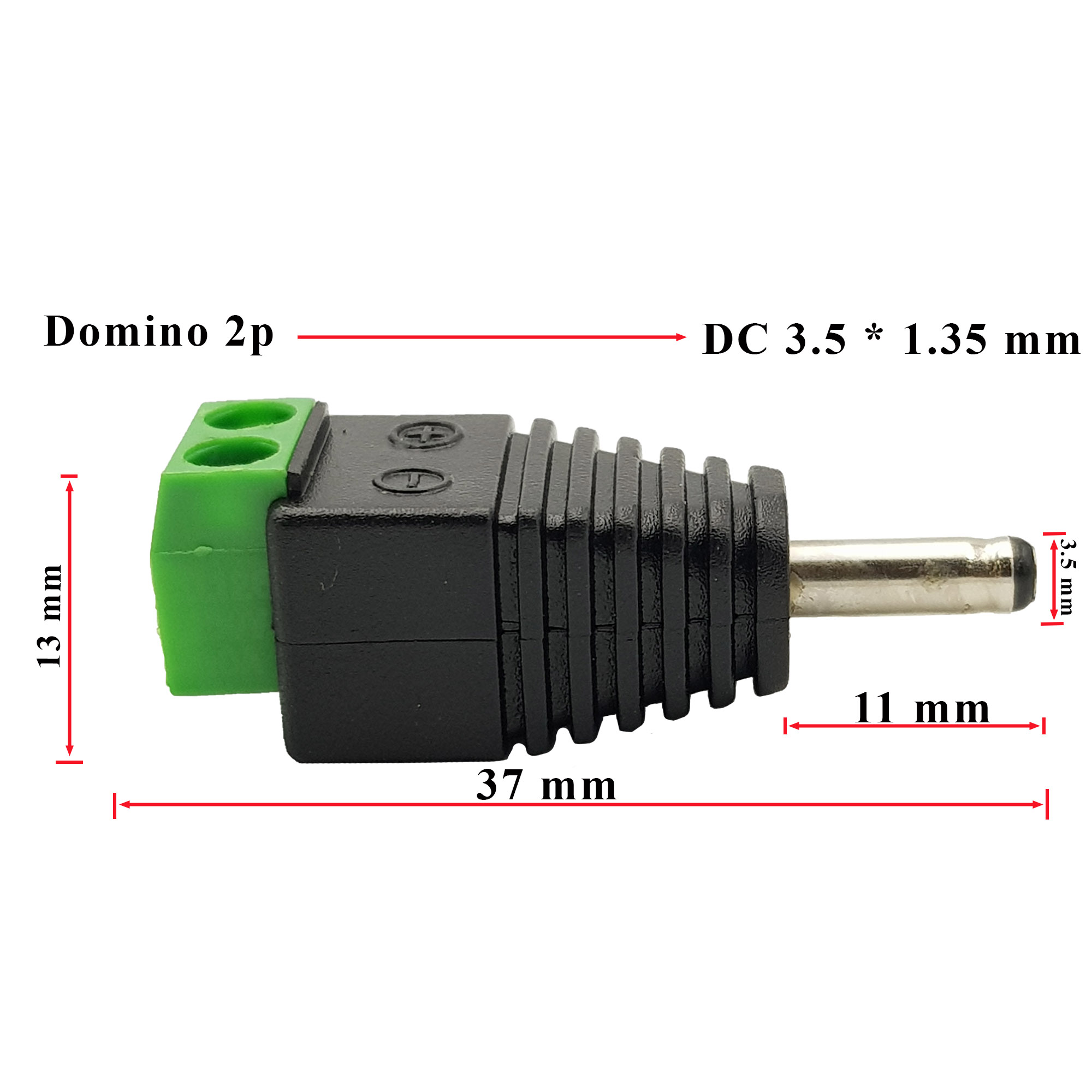 Jack DC đực 3.5x1.35 mm đầu vào cổng Domino