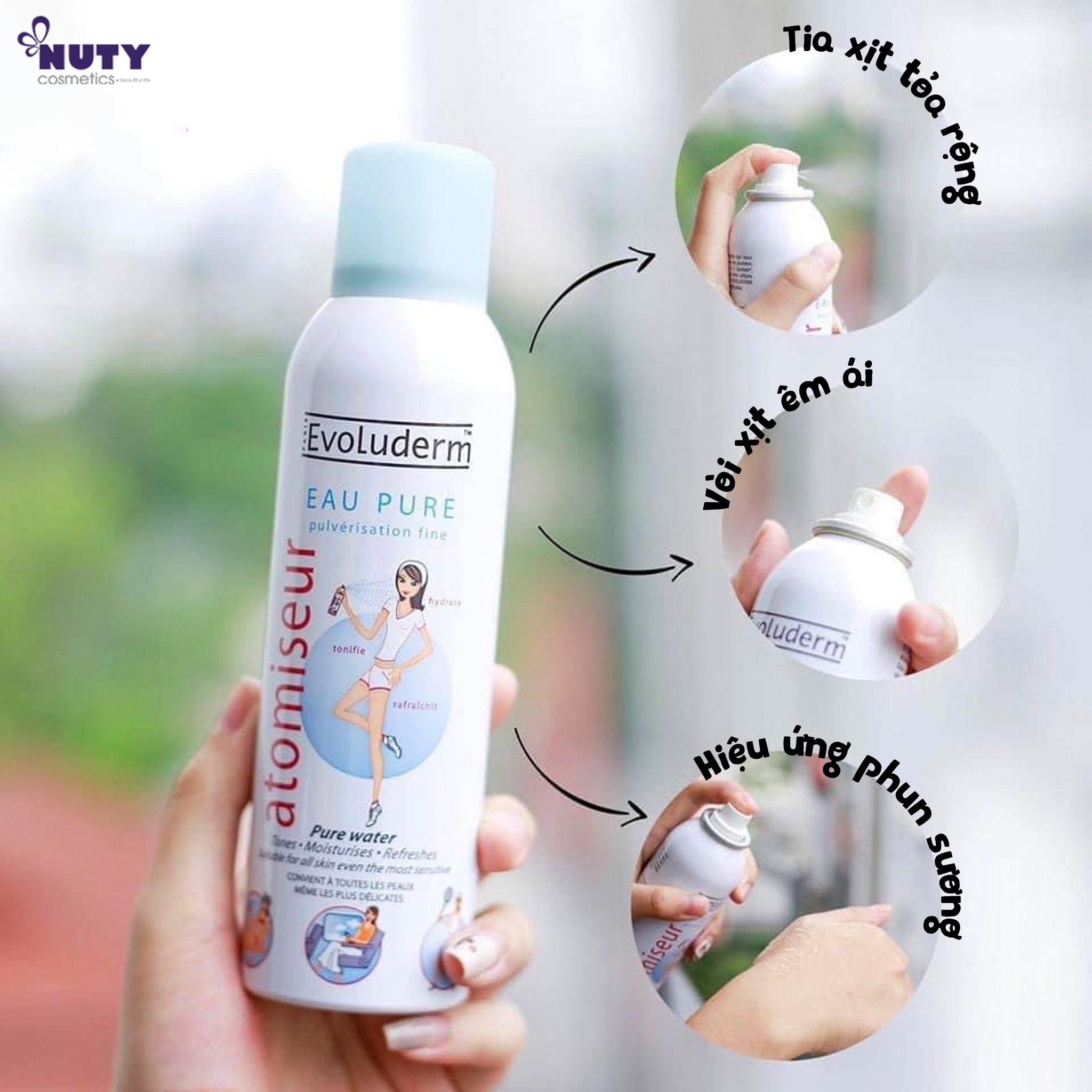 Xịt Khoáng Evoluderm Pure Water Spray (400ml)