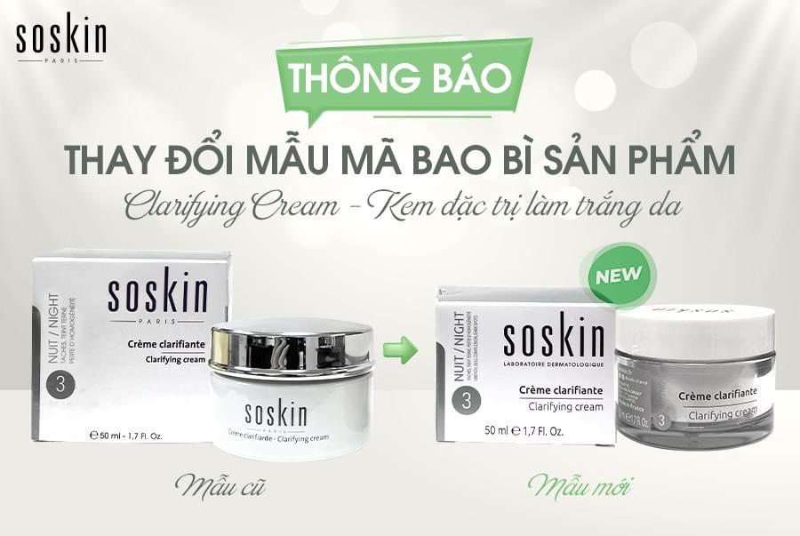 ✅[Chính Hãng] Kem dưỡng trắng da Soskin Clarifying Cream 50ml của Pháp
