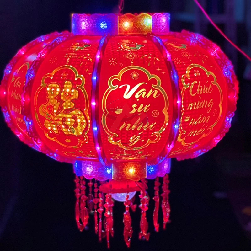 Cầu Điện Xoay Chữ Việt Trang Trí ngày Tết (Đèn Lồng xoay 360 CHỮ VIỆT)