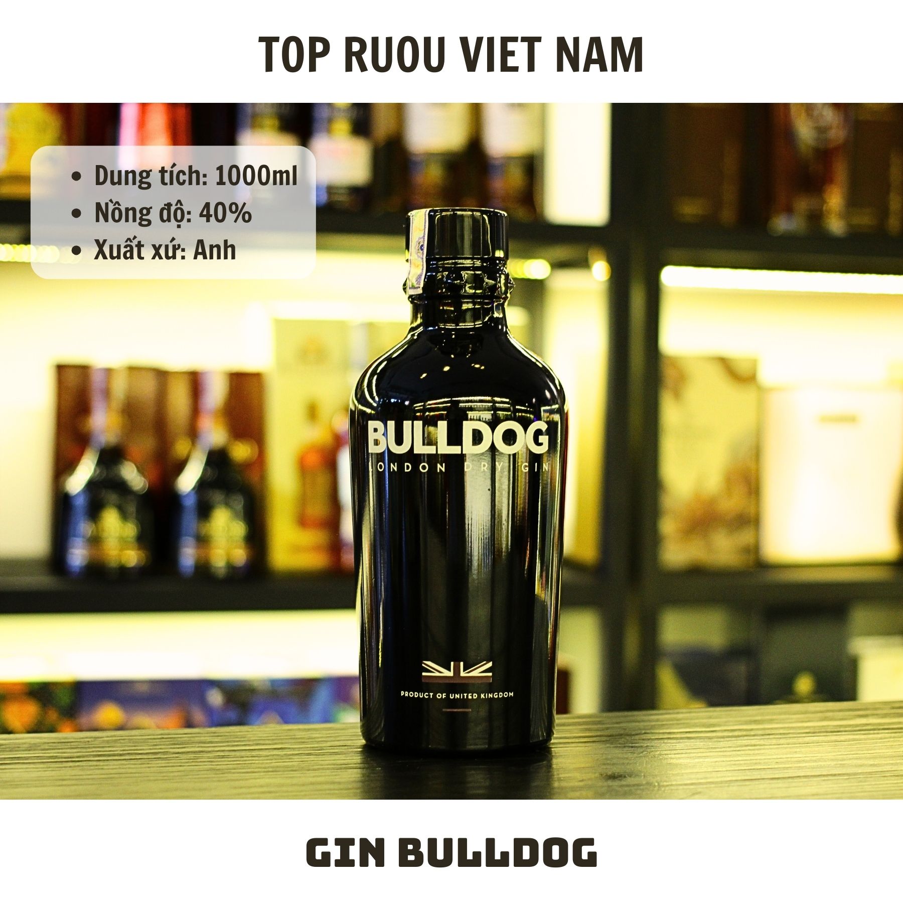 [Top Rượu VN] Rượu Gin Bulldog 1000ml [Chính Hãng]