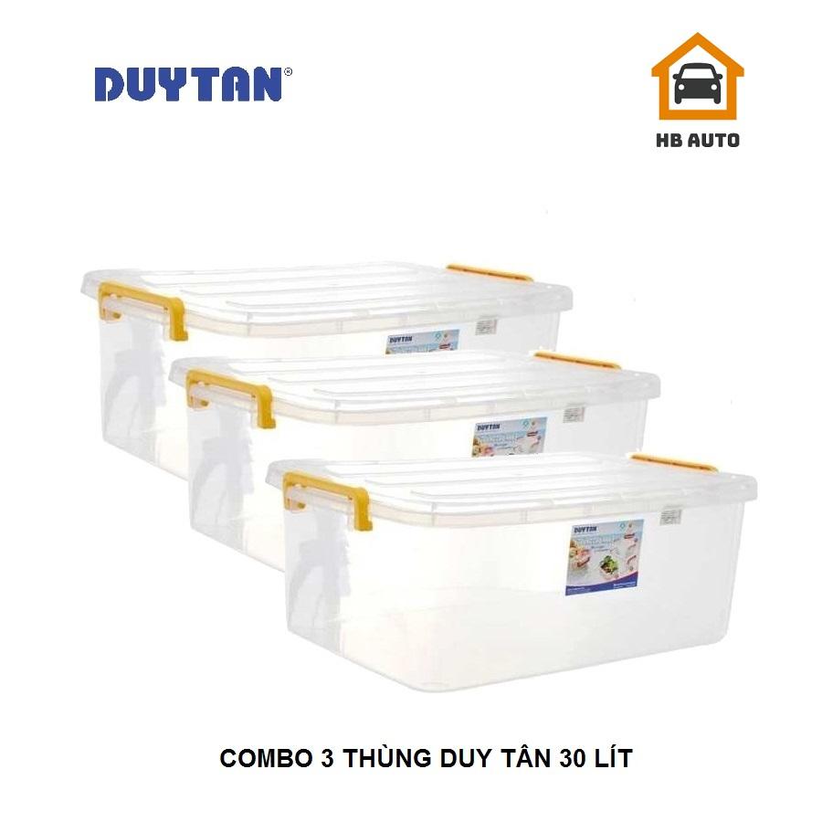Combo 3 thùng nhựa duy tân trong suốt 30 lít no.h117