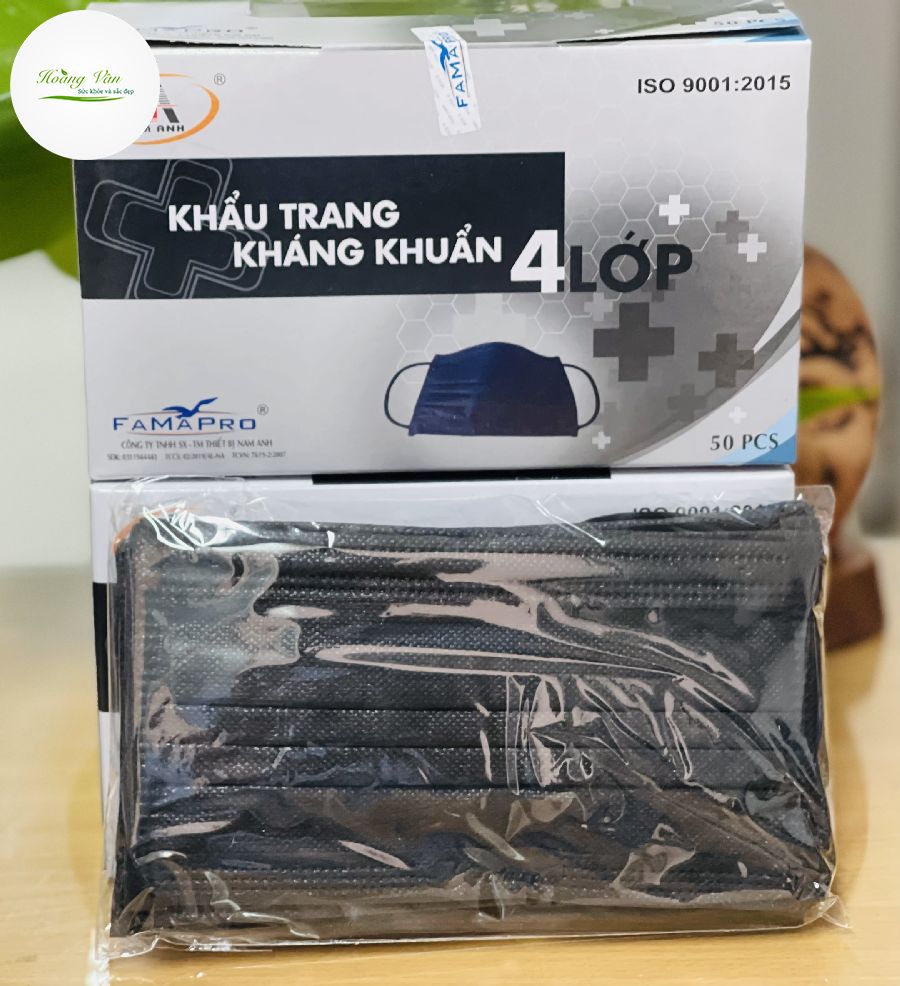 [HCM][Hộp 50 cái] khẩu trang y tế kháng khuẩn 4 lớp cao cấp FamaPro