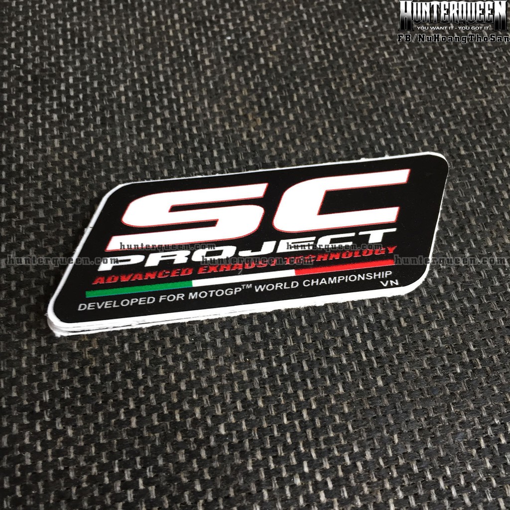 Sc Project[8X3Cm] Decal Cao Cấp Chống Nước, Sắc Nét, Bền Màu, Dính Chặt. Hình Dán Logo Trang Trí Mọi Nơi