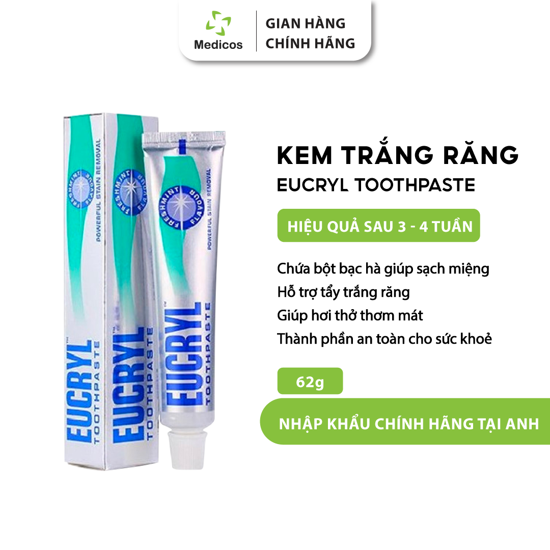 [HCM]Bột Đánh Trắng Răng Eucryl Toothpowder Chính Hãng