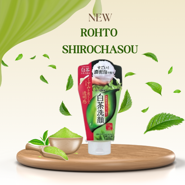 Sữa rữa mặt trà xanh Rohto Shirochasou 120g - Hàng nội địa Nhật