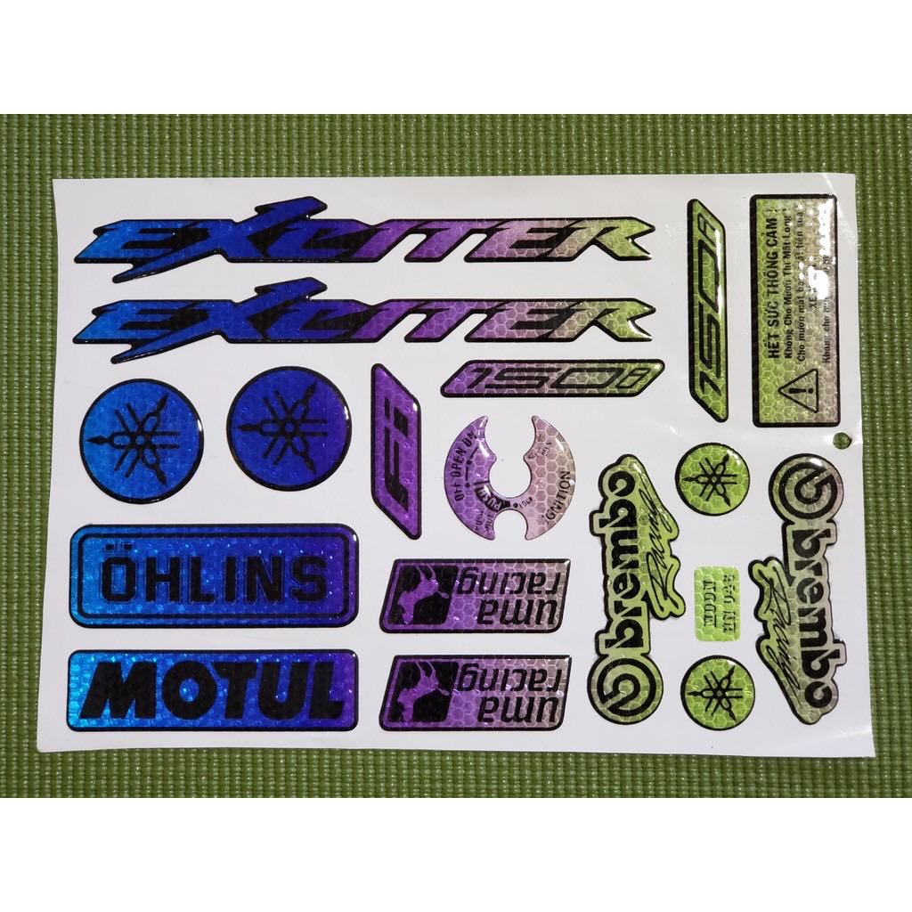 Decal tem xe phản quang exciter mẫu 2019- mẫu 03