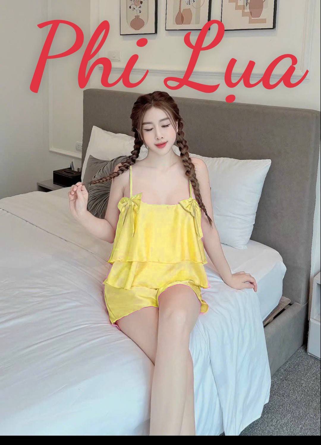 Đồ Bộ Ngắn Phối Tầng Vải Phi Bóng Mềm Mịn Freesize Dưới 57kg Nguyên Khánh Store