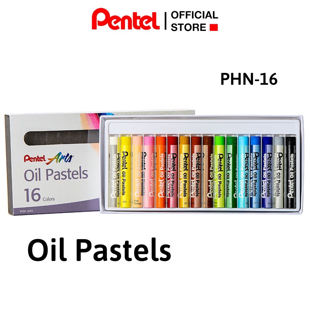Sáp Màu Dầu Nhật Bản Pentel Oil Pastel PHN Bộ 16 màu PHN_16 | Màu Sắc Tươi Sáng | An Toàn Không Độc Hại