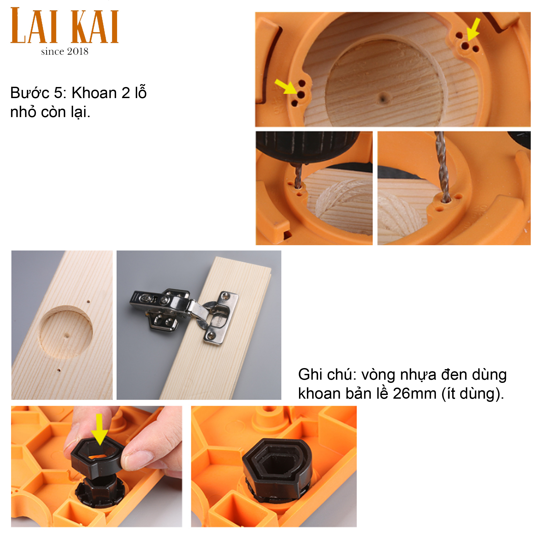 [HCM]Cữ khoan bản lề bật