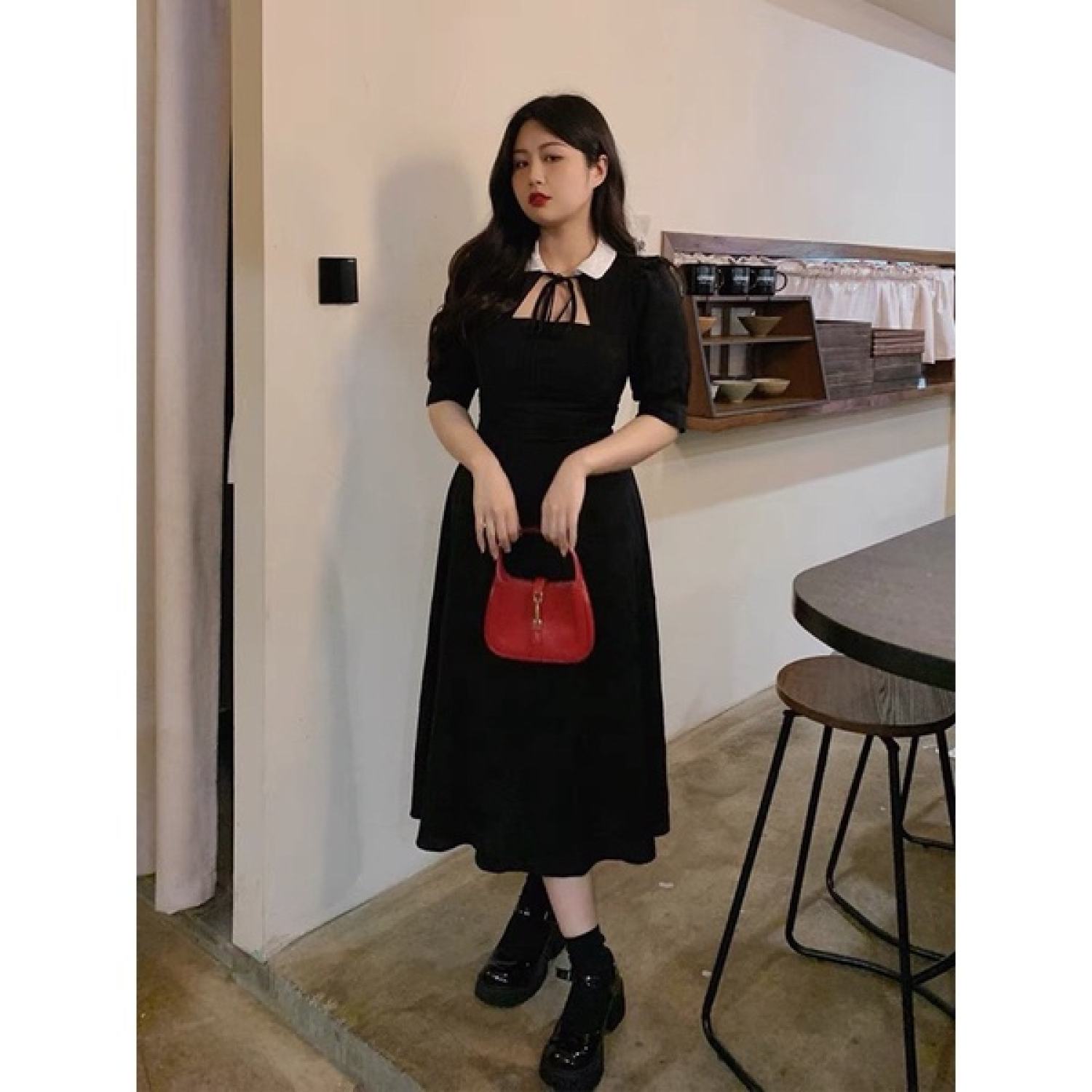 (60-90kg) BIGSIZE MINSTORE.VN ĐẦM CỔ SEN TIỂU THƯ BIGSIZE