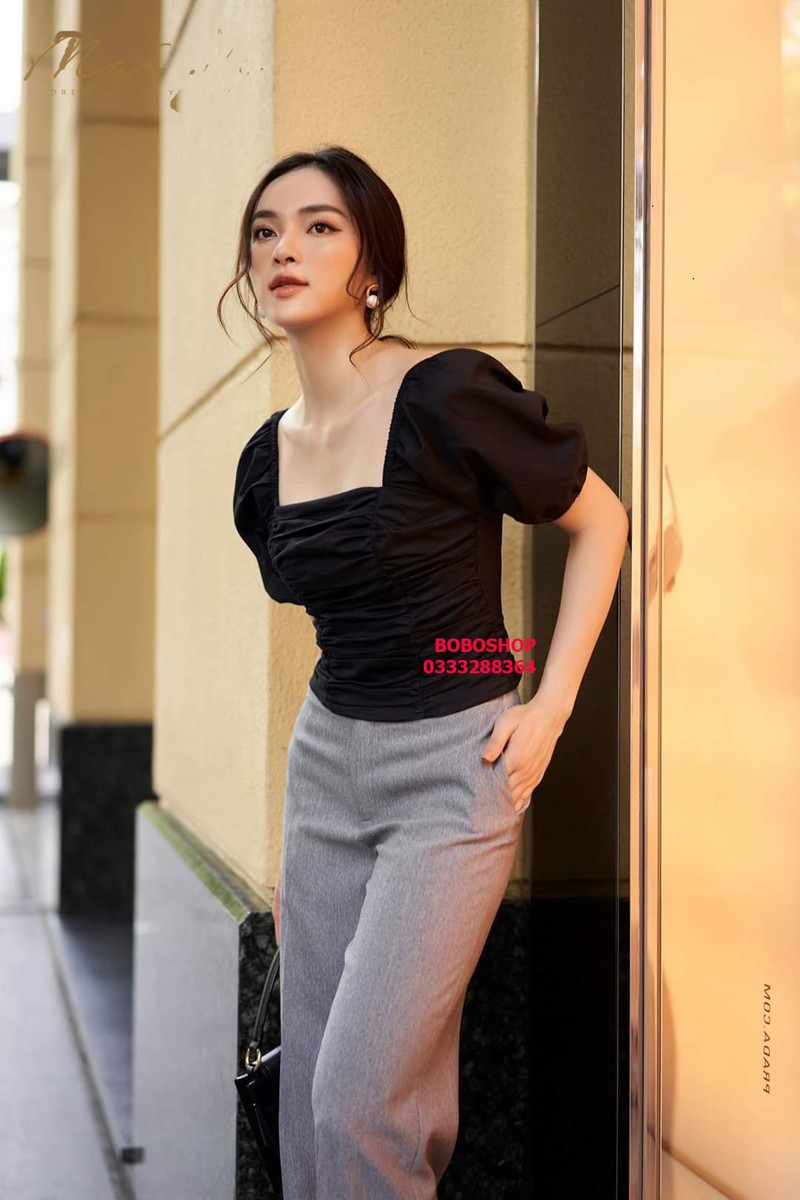 [HCM]ÁO NHÚN THUN CỔ VUÔNG SIÊU SANG CHẢNH