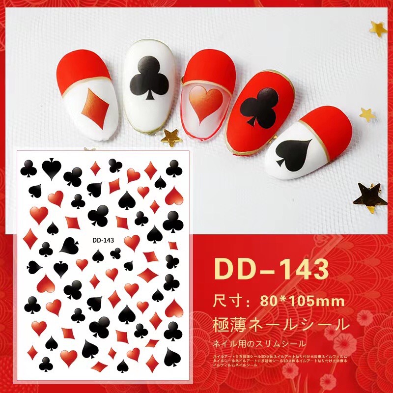 STICKER DÁN MÓNG TAY HÌNH LÁ BÀI